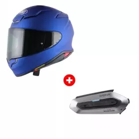 Pack Casque Shoei NXR2 Bleu Mat + Intercom Shoei Sena SRL-EXT NXR2 