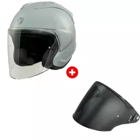 Pack Casque Kokpit K-220S Solid Gris Nardo + Visière Fumée Foncée