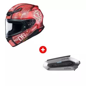 Pack Casque Shoei NXR2 MS-06S Char’S Zaku II TC-1 Rouge + Intercom Shoei Sena SRL-EXT NXR2 
