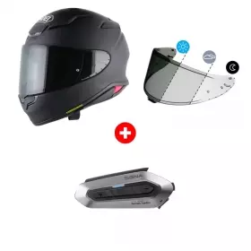 Pack Casque Shoei NXR2 Noir + Intercom Shoei Sena SRL-EXT NXR2 + Visière photochromique