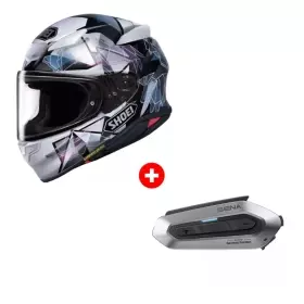 Pack Casque Shoei NXR2 Origami2 TC-5 Noir Blanc Violet + Intercom  Shoei Sena SRL-EXT NXR2 