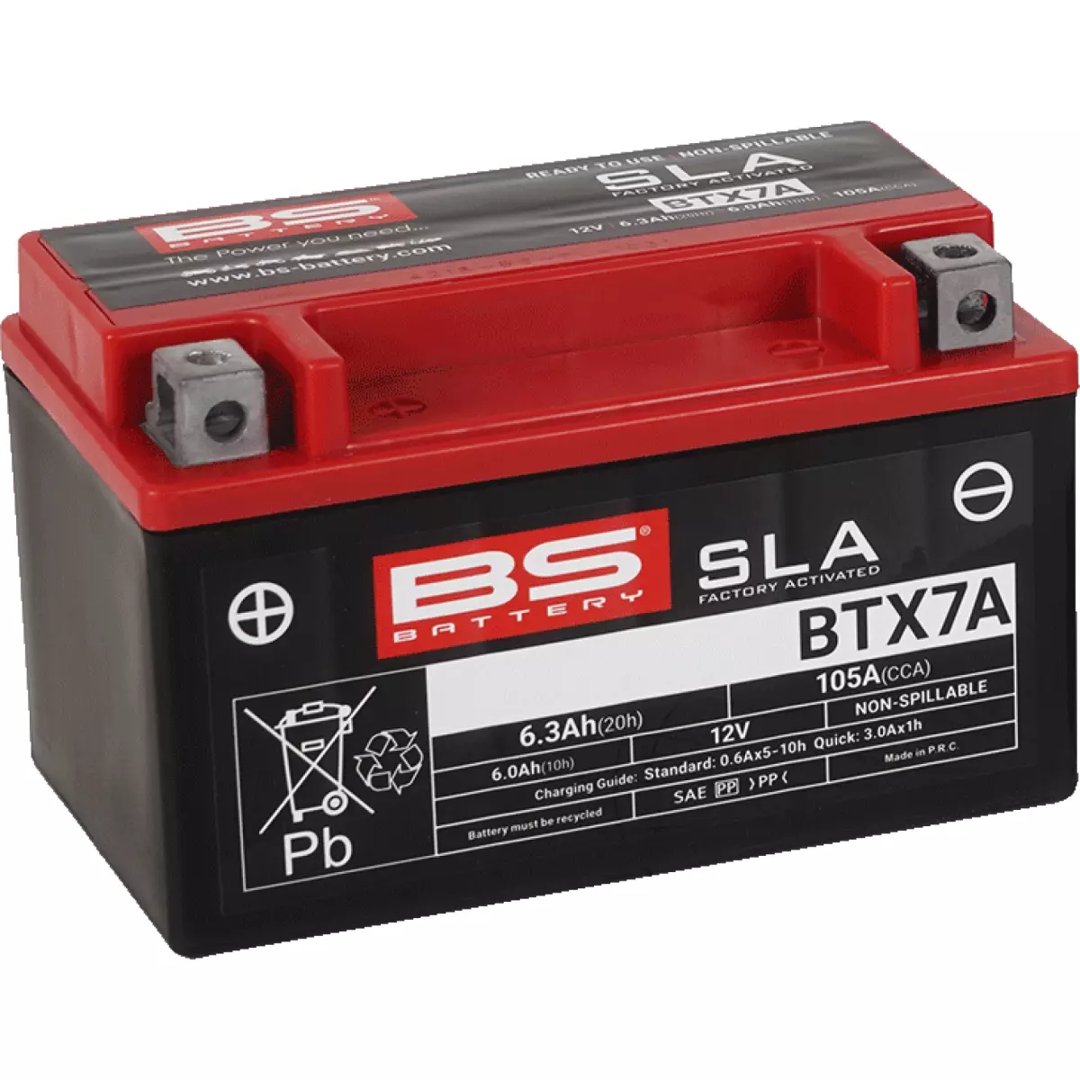 Batterie Bs Battery BTX7A 12V 6.3Ah - Prête À L'emploi