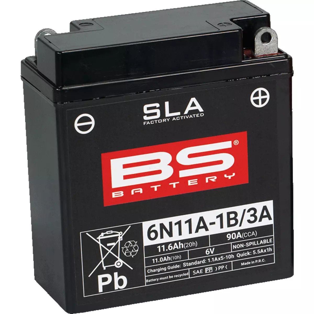 Batterie Bs Battery 6N11A-1B/3A 6V 11.6Ah - Prête À L'emploi