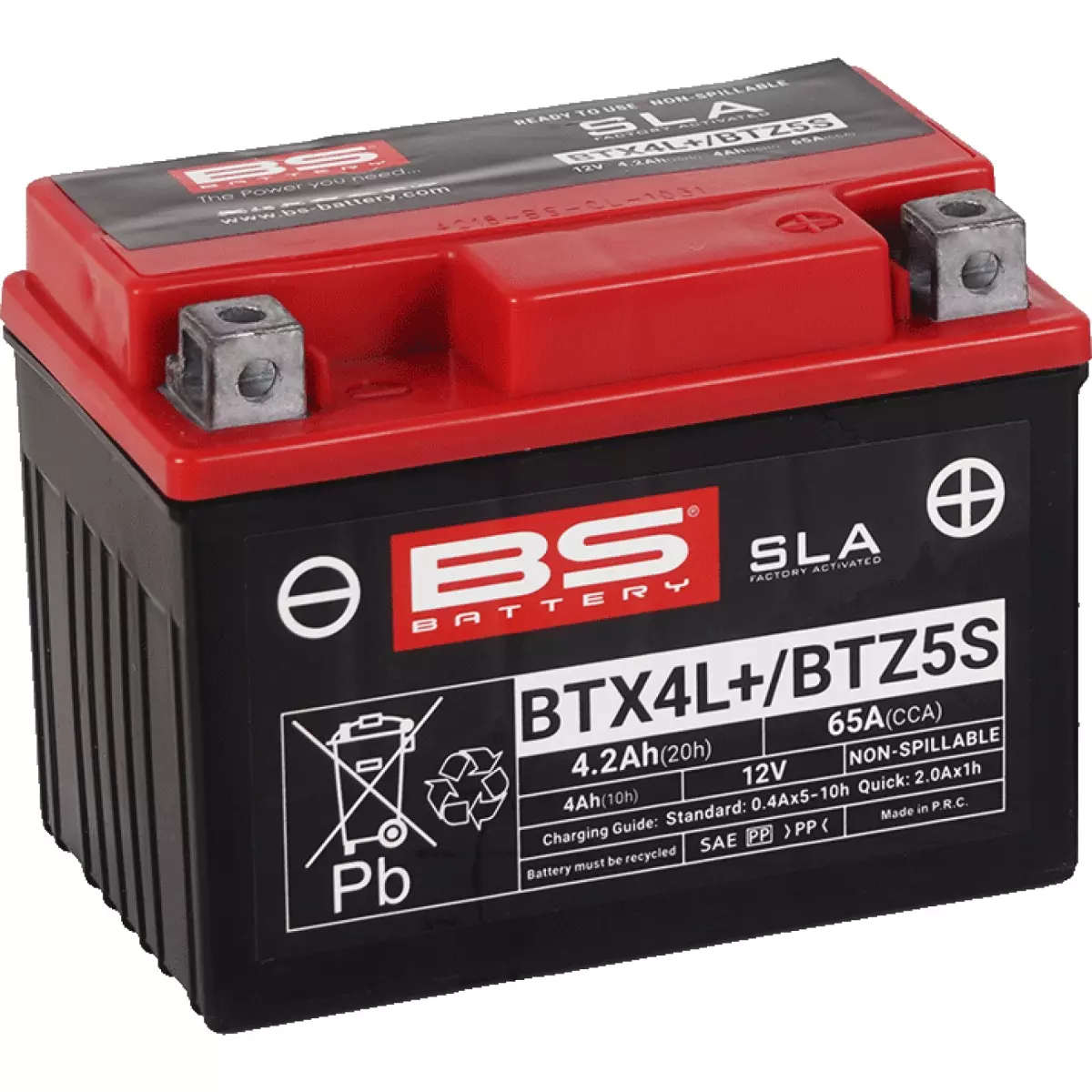Batterie BS BATTERY BTX4L 12V 4.2Ah - Prête À L'emploi