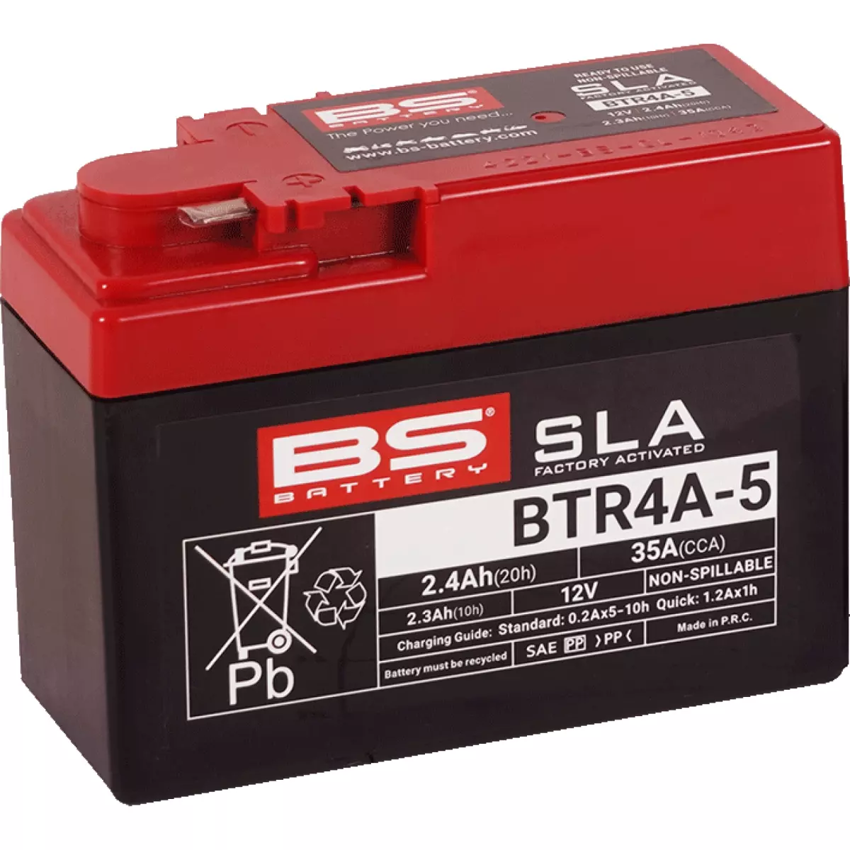 Batterie BS BATTERY BTR4A-5 12V 2.4Ah - Prête À L'emploi