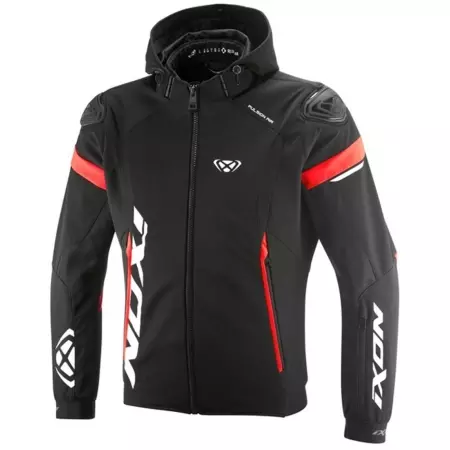 Blouson Ixon Pulsion Air Noir Blanc Rouge Vif - Blouson Moto IXON