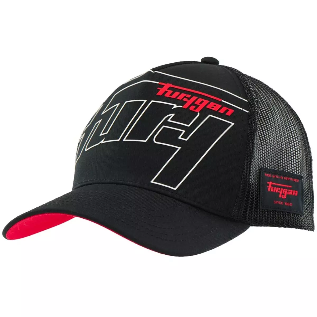 Casquette Furygan Trucker Rage Noir Blanc Rouge