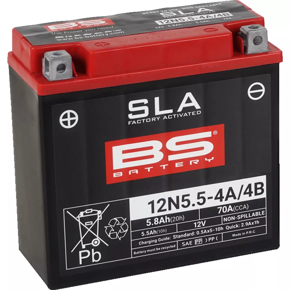Batterie BS Battery 12N5.5-4A/4B 12V 5.8Ah - Prête À L'emploi
