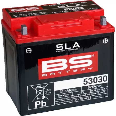 Batterie BS Battery 53030 12V 31.6Ah - Prête À L'emploi - Électricité BS BATTERY