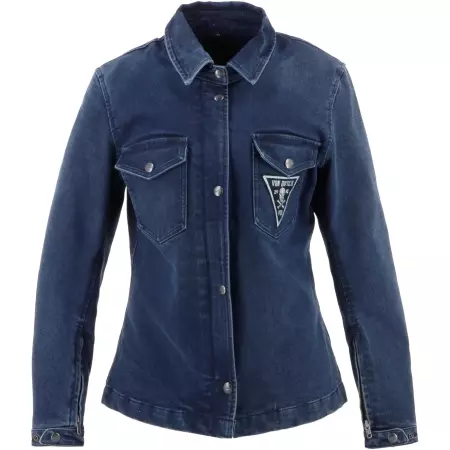 Surchemise Femme Helstons X Von Dutch Pussycat Bleu Dirty - Blousons et Vestes Moto Femme HELSTONS