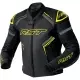 Blouson RST S1 D3O Cuir Noir Jaune Fluo