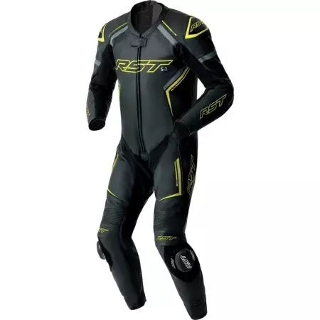 Combinaison RST S1 D3O Noir Jaune Fluo - Combinaison Cuir RST