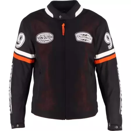 Blouson Helstons X Von Dutch California Air Noir Orange Blanc - Blouson Moto HELSTONS