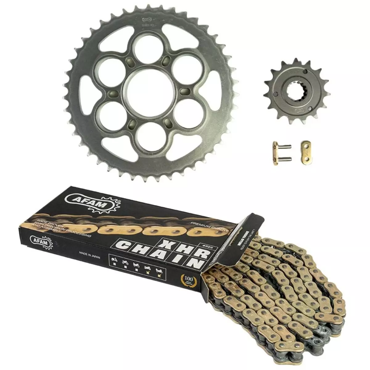 Kit Chaîne AFAM 525xsr2 16/43 Super Renforcé - Couronne Ultra-light Anodisé Dur 3026513