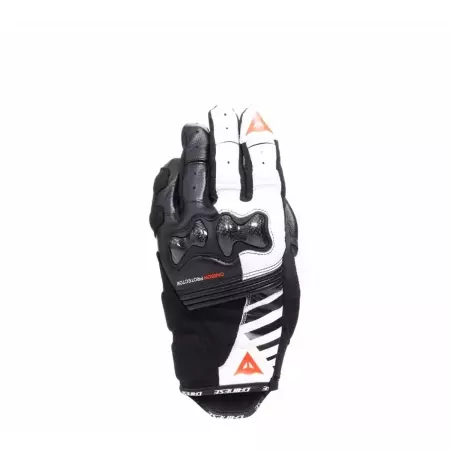 Gants Femme Dainese Reacto Carbon Court Noir Blanc Rouge Fluo - Gants Moto Femme DAINESE
