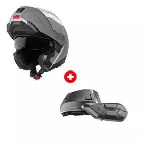 Pack Casque Schuberth C5 ANC Uni Gris + Intercom Bluetooth Schuberth SC EDGE ANC 