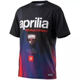 T-Shirt Ixon TS3 APRILIA 26 Noir Violet Rouge Fluo