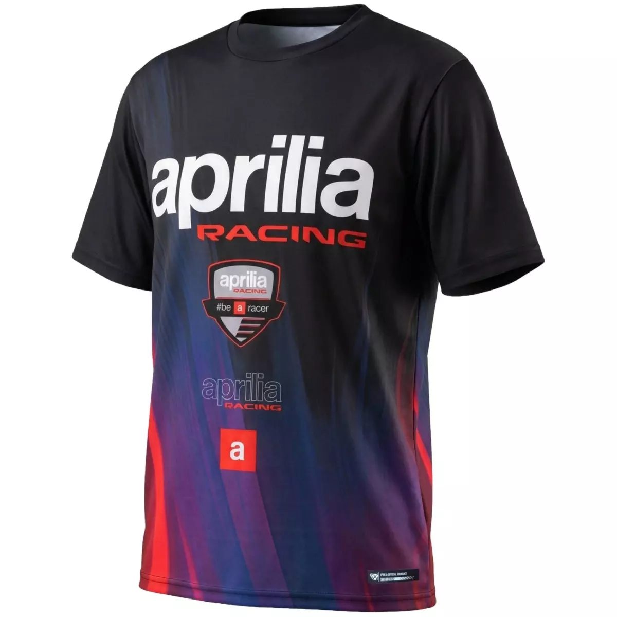 T-Shirt Ixon TS3 APRILIA 26 Noir Violet Rouge Fluo