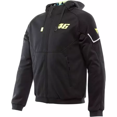Sweat Zippé Dainese VR46 Full Zip Noir Jaune Fluo - Blouson Moto DAINESE