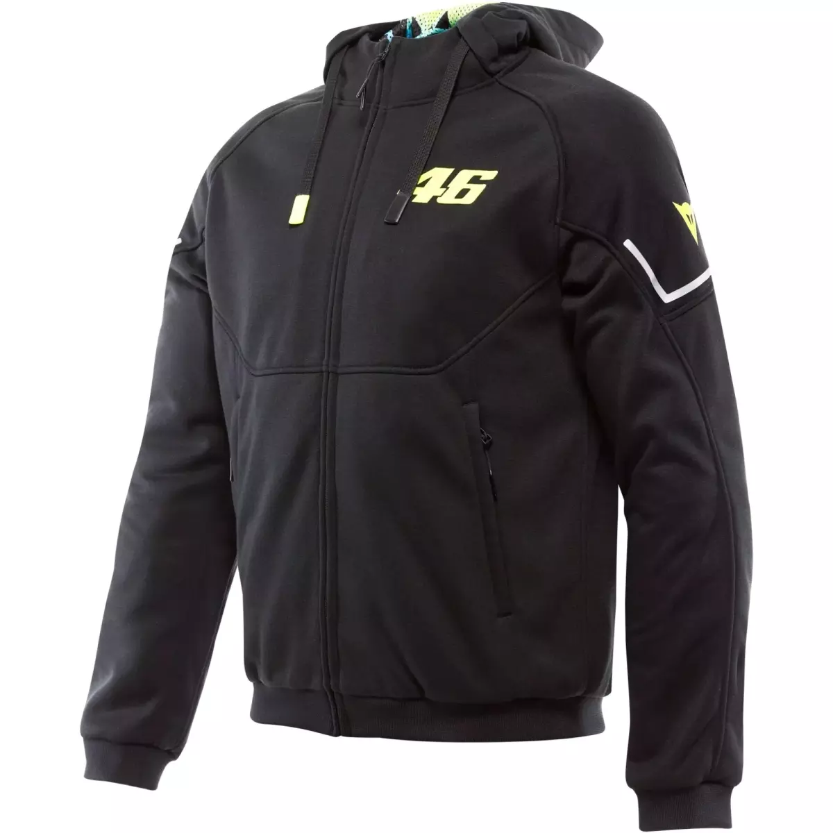 Sweat Zippé Dainese VR46 Full Zip Noir Jaune Fluo