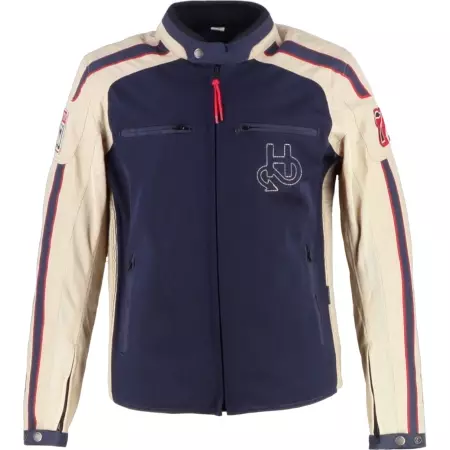 Blouson Helstons Club Air Bleu Beige Rouge - Blouson Moto HELSTONS