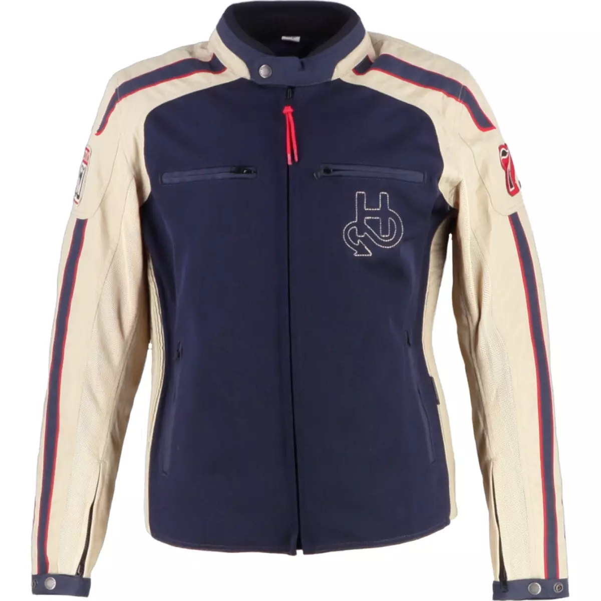 Blouson Femme Helstons Club Air Argent Bleu Rouge