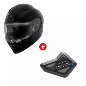 Pack Casque Kokpit K-402 SV Solid Noir Brillant + Intercom Midland BT Mini Solo