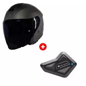 Pack Casque Kokpit K-652 Carbon 3K Noir Mat + Intercom Midland BT Mini Solo