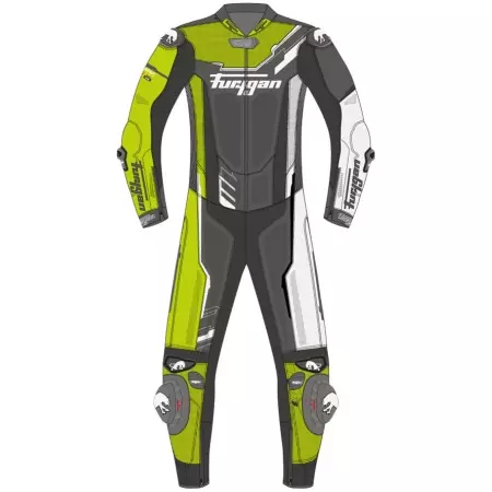 Combinaison Furygan Eclipse X Kevlar® Blanc Noir Jaune - Combinaison Cuir FURYGAN