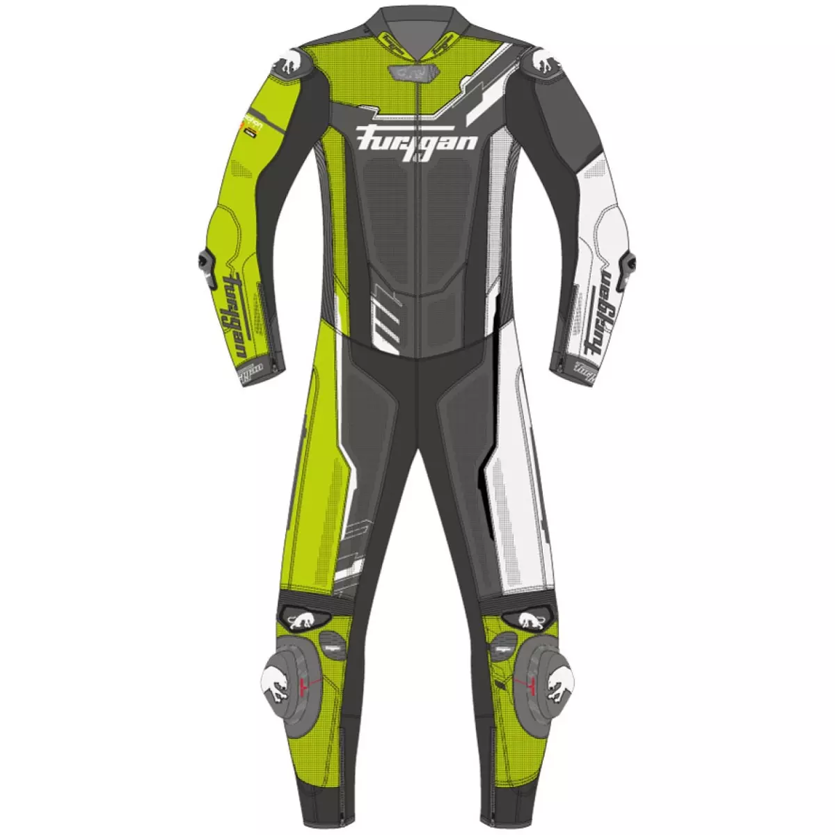 Combinaison Furygan Eclipse X Kevlar® Blanc Noir Jaune