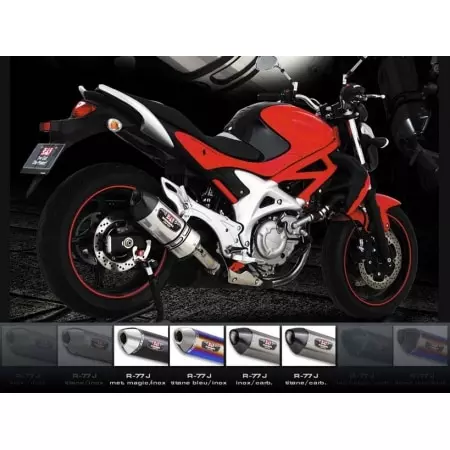 SILENCIEUX YOSHIMURA R77-J INOX/CASQUETTE CARBONE POUR SUZUKI - Echappement moto YOSHIMURA