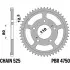 Kit chaîne ek/pbr 525 zvx3 - 16/42-124 - couronne acier standard