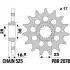 Kit chaîne ek/pbr 525 mvxz2 - 17/45-112 - couronne acier standard
