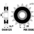 Kit chaîne ek/pbr 525 zvx3 - 16/42-124 - couronne acier standard