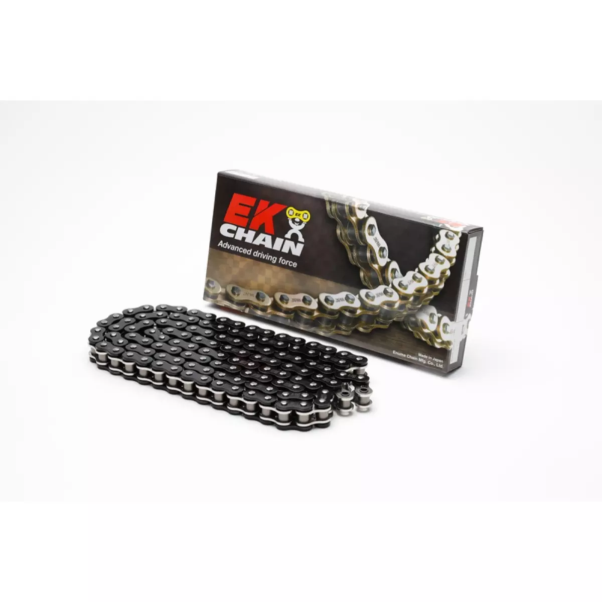 Chaine de transmission ek chain 525 mvxz2 - joints qx-ring - attache à riveter