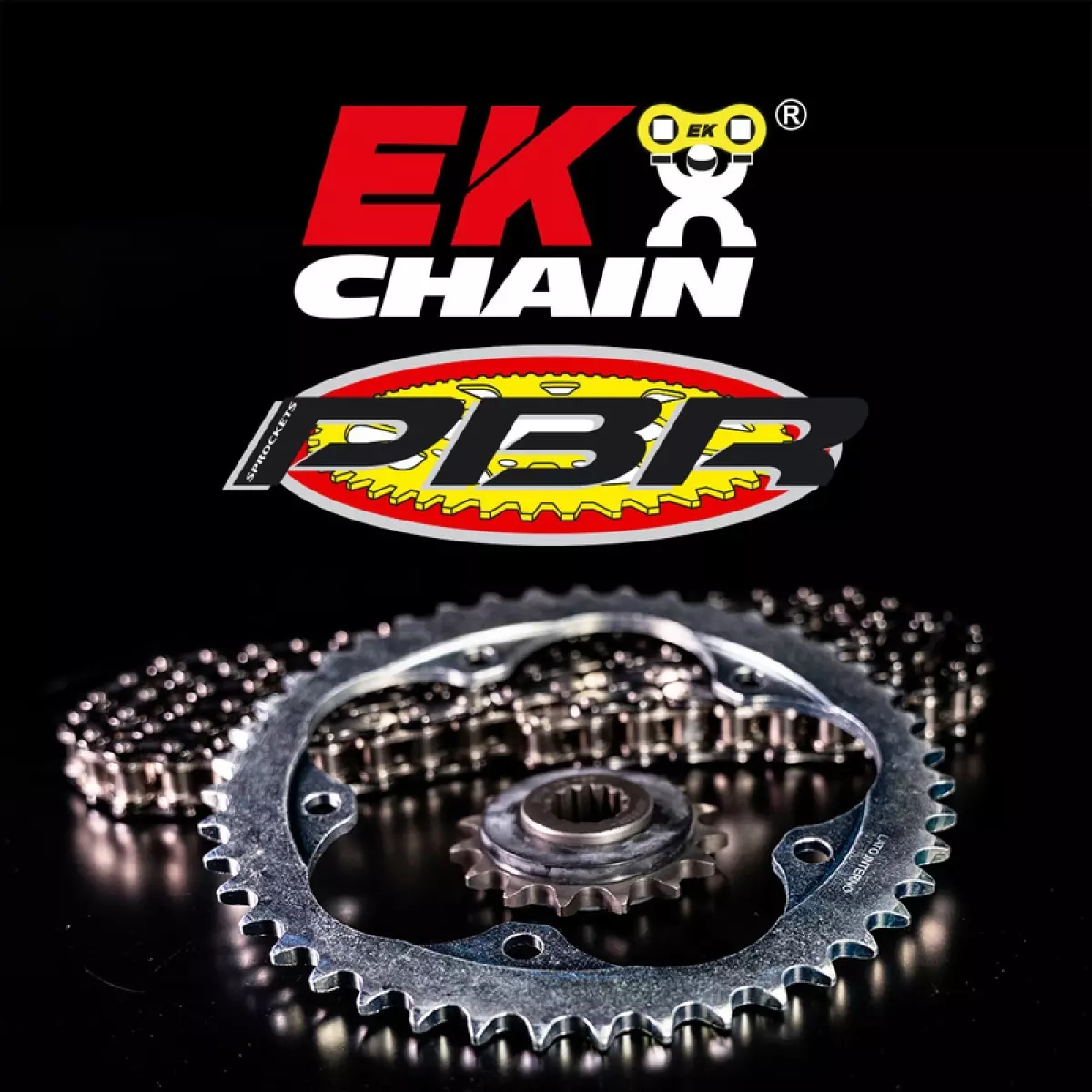 Kit chaîne EK/PBR 520H 14/45 - couronne ultra-light anodisé dur