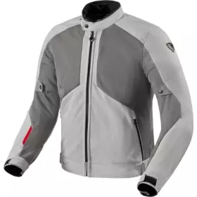 Blouson REV'IT Torque 3 H2O Gris Clair Rouge