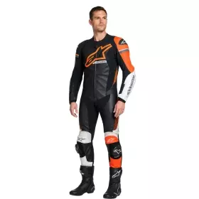 Combinaison Alpinestars GP Force Phantom Noir Blanc Rouge Fluo