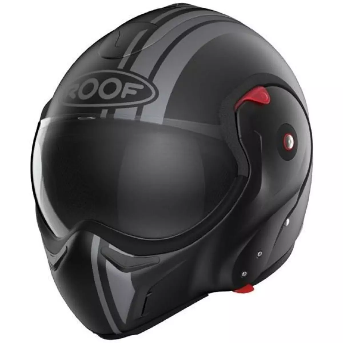 Casque Roof RO9 BOXXER 2 STRIPES Noir Mat Metal
