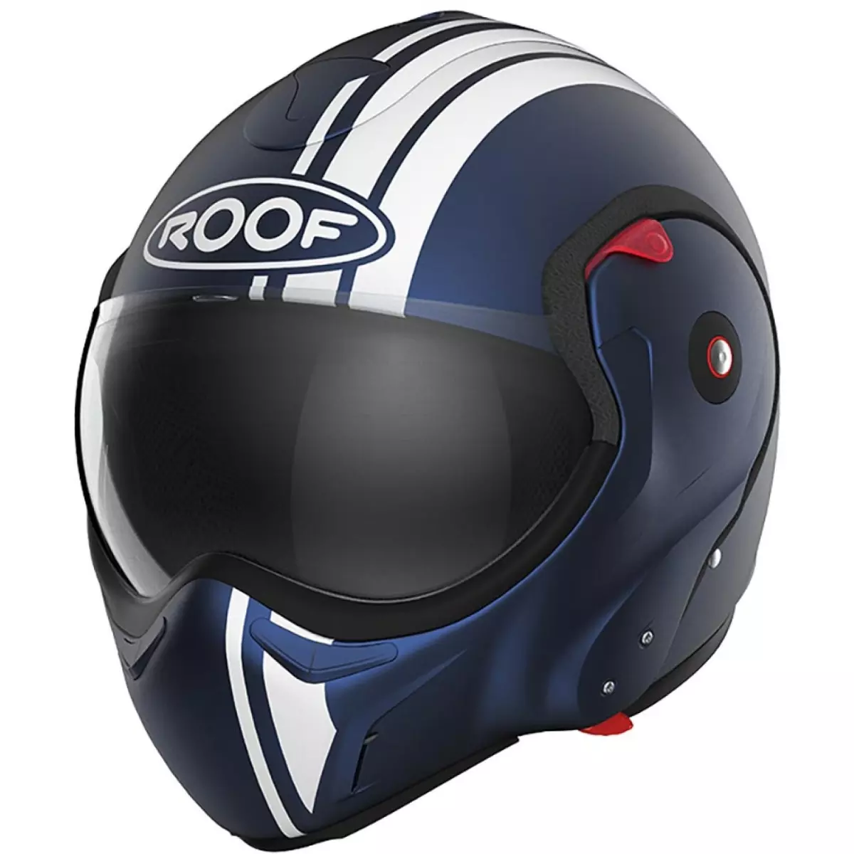 Casque Roof RO9 BOXXER 2 STRIPES Bleu Mat Et Blanc