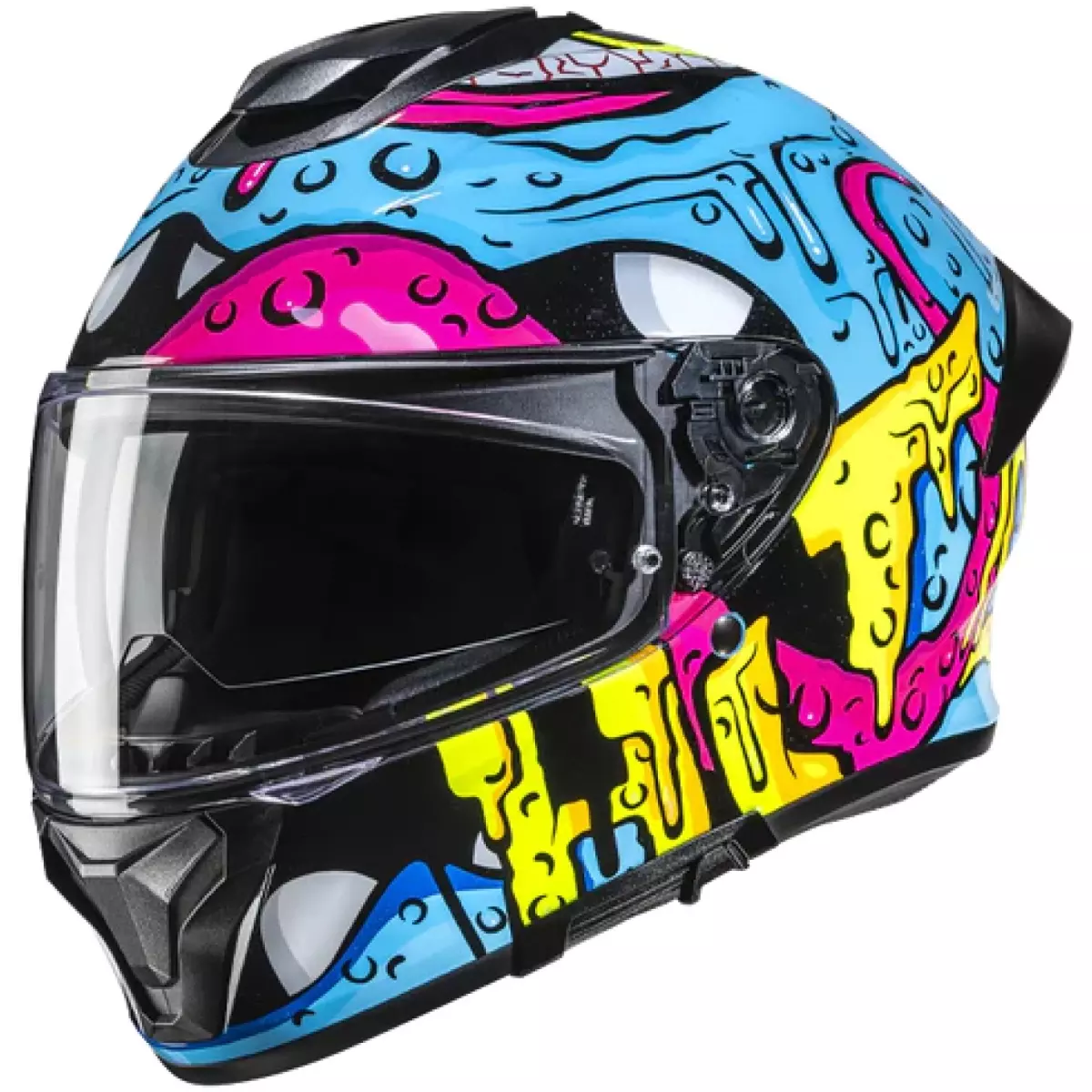 Casque HJC C71 Squeeze MC28 Bleu Jaune