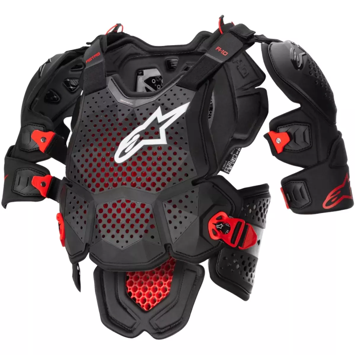 Plastron Cross Alpinestars A-10 V2 Anthracite Noir Rouge