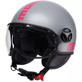Casque Momo Design Fighter Classic Mono Gris Mat Fuschia
