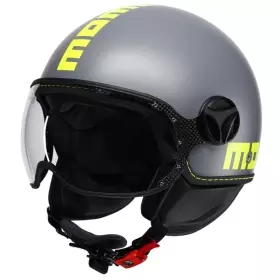 Casque Momo Design Fighter Classic Mono Gris Mat Jaune Fluo