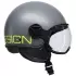 Casque Momo Design Fighter Classic Mono Gris Mat Jaune Fluo