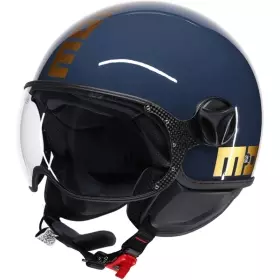 Casque Momo Design Fighter Classic Flip Bleu Or