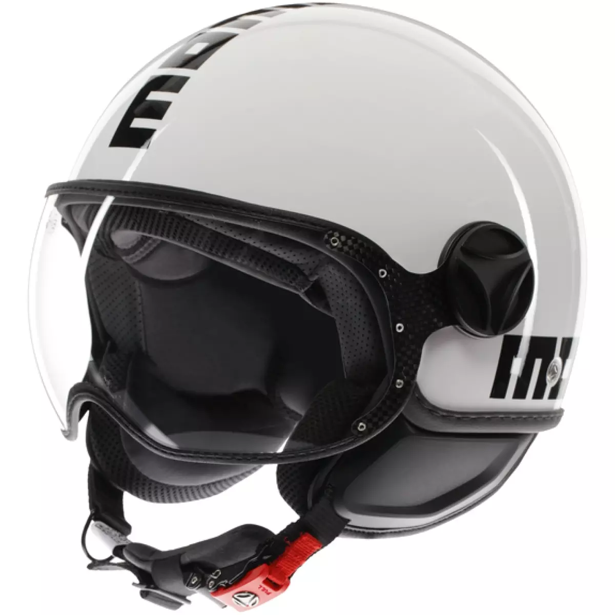 Casque Momo Design Fighter Classic Mono Blanc Brillant Noir