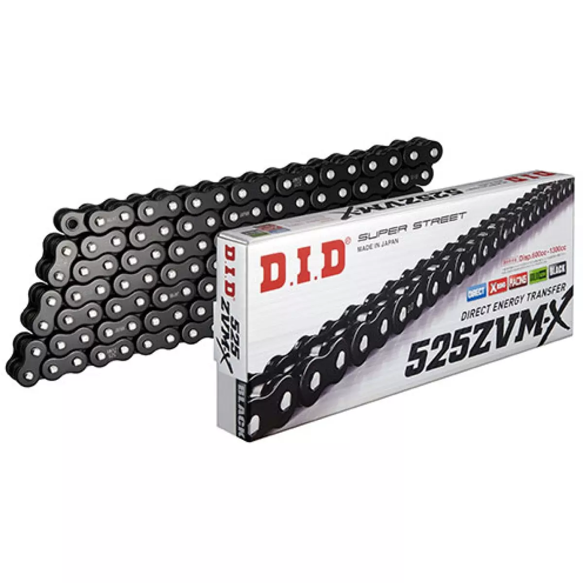 Chaine Super Renforcée DID 525 ZVM-X x 118 Maillons - Noir brillant 534081182