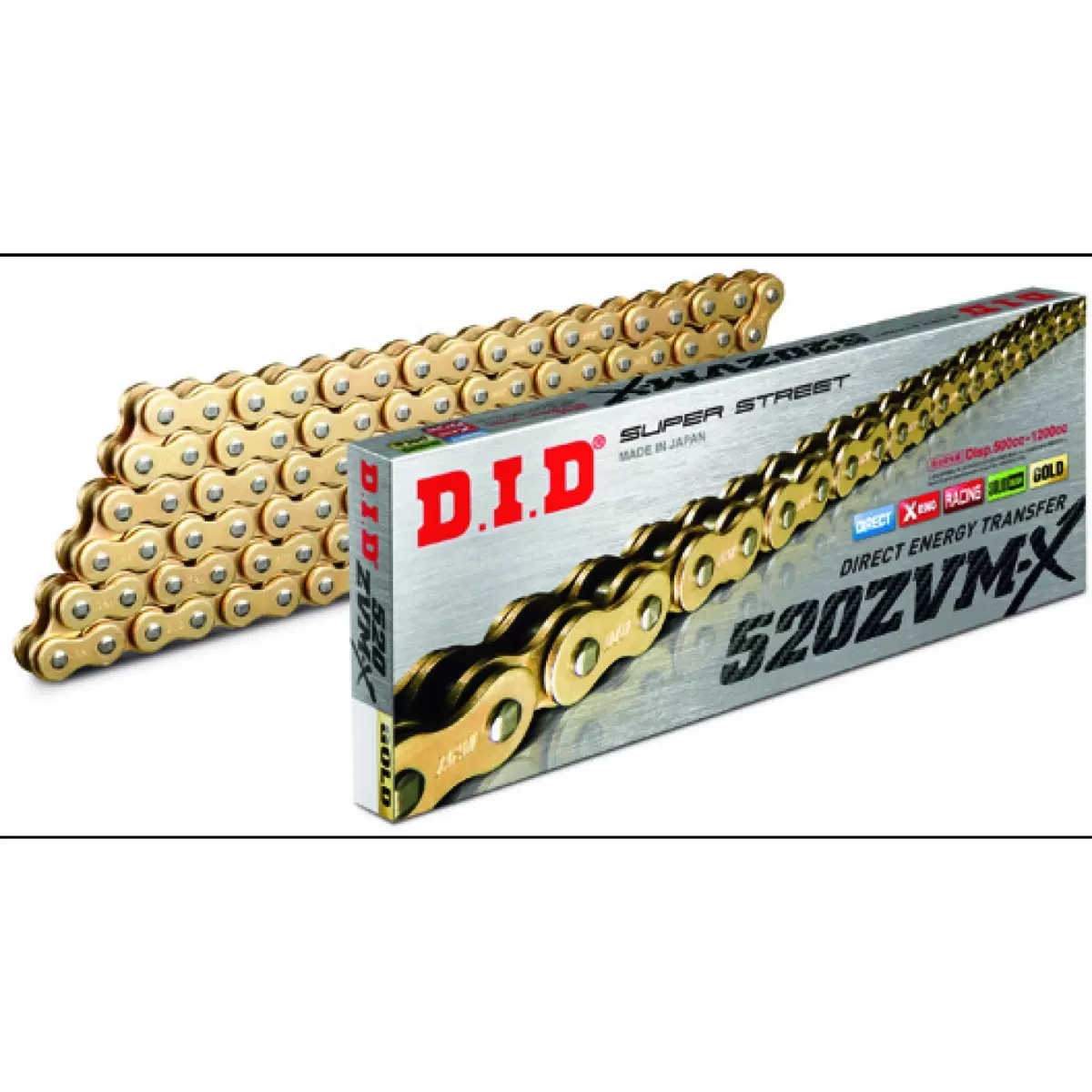 Chaine Super Renforcée DID 520 ZVM-X x 130 Maillons - Or 533091302