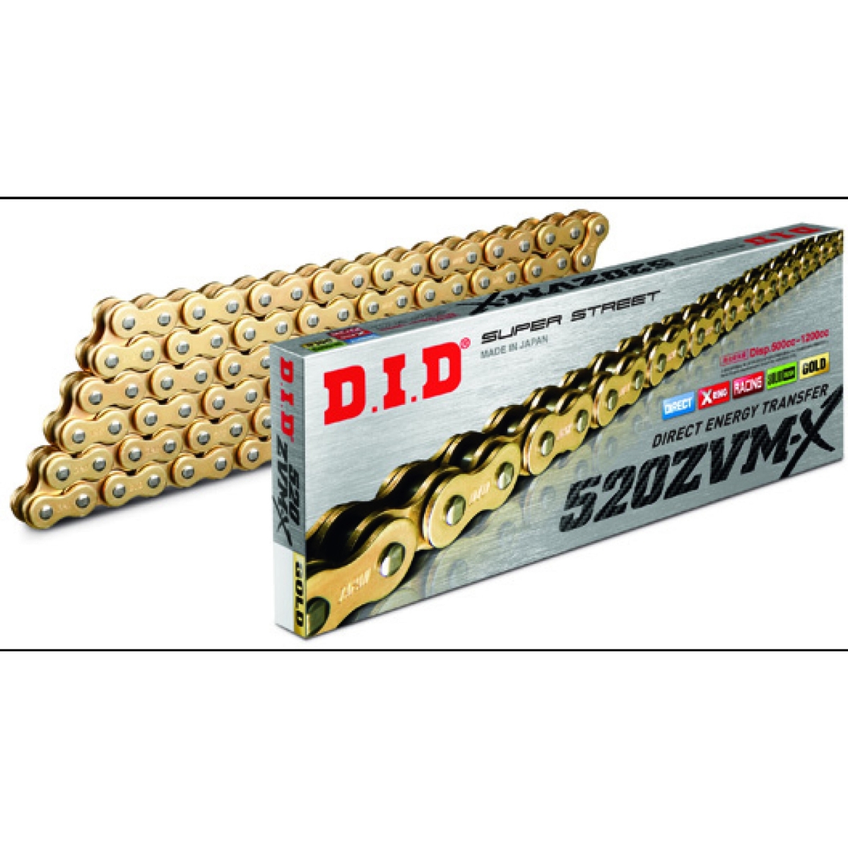 Chaine Super Renforcée DID 520 ZVM-X x 94 Maillons - Or 533090942